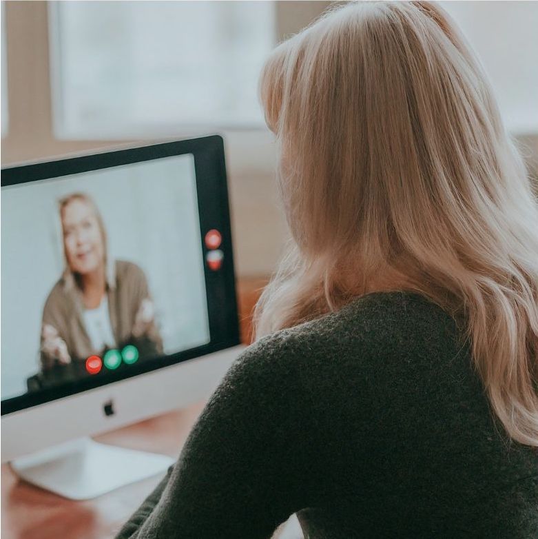 Woman on a video call